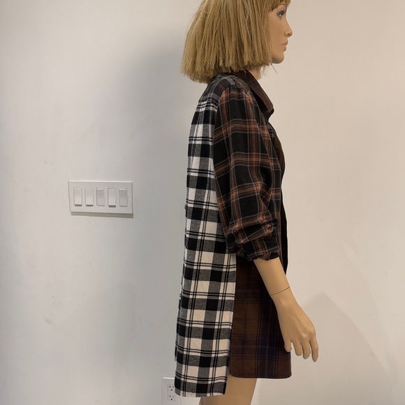 Loewe shirt long sleeve Patchwork Plaid Shirt in Brown and Black sz 40 - Picture 7 of 9